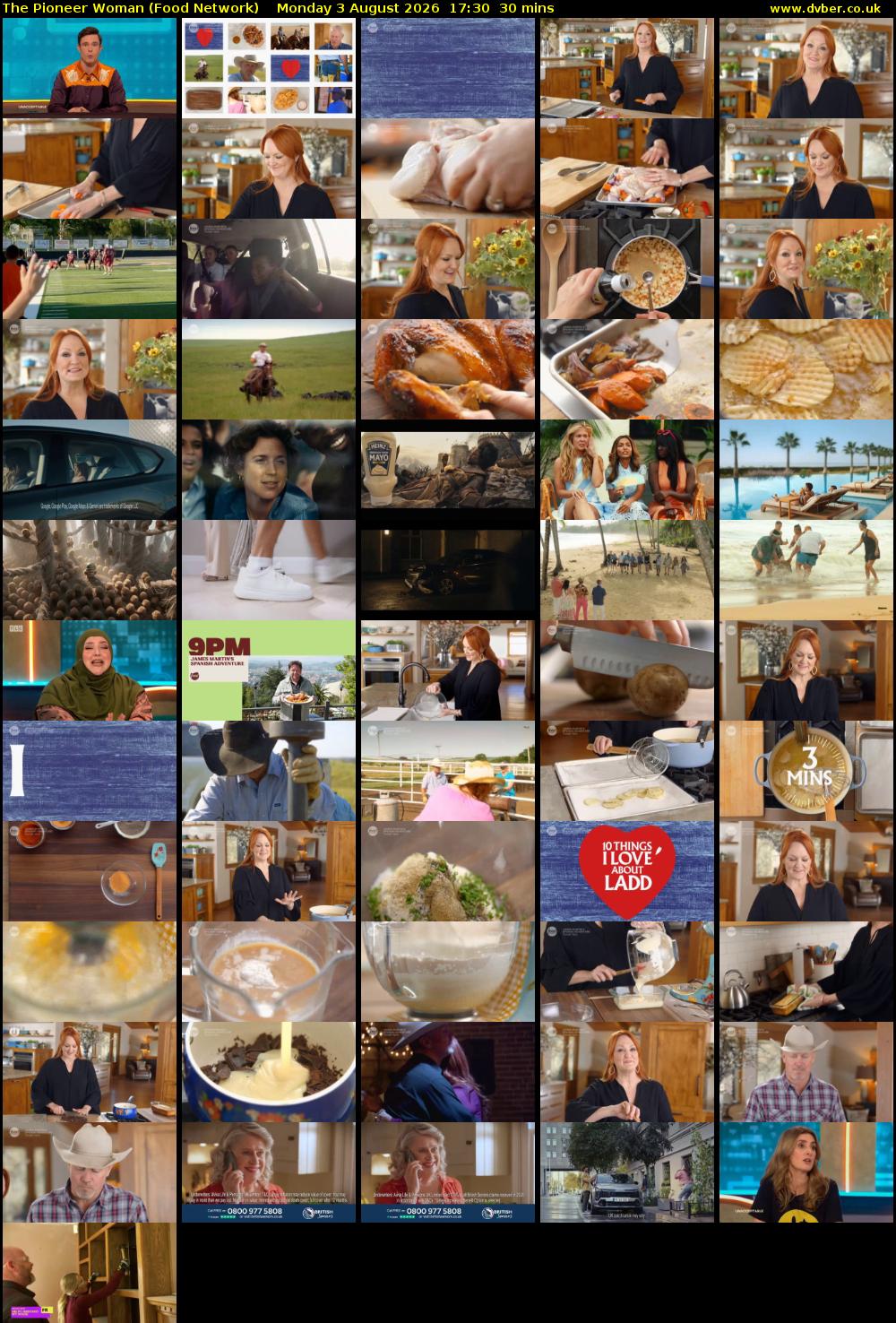 The Pioneer Woman (Food Network) Monday 3 August 2026 17:30 - 18:00