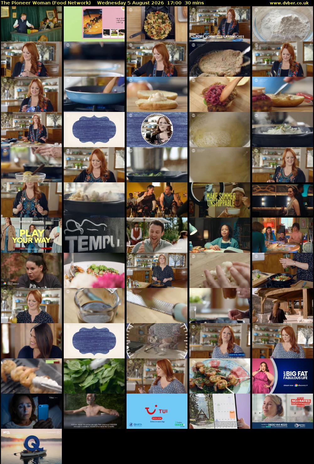 The Pioneer Woman (Food Network) Wednesday 5 August 2026 17:00 - 17:30