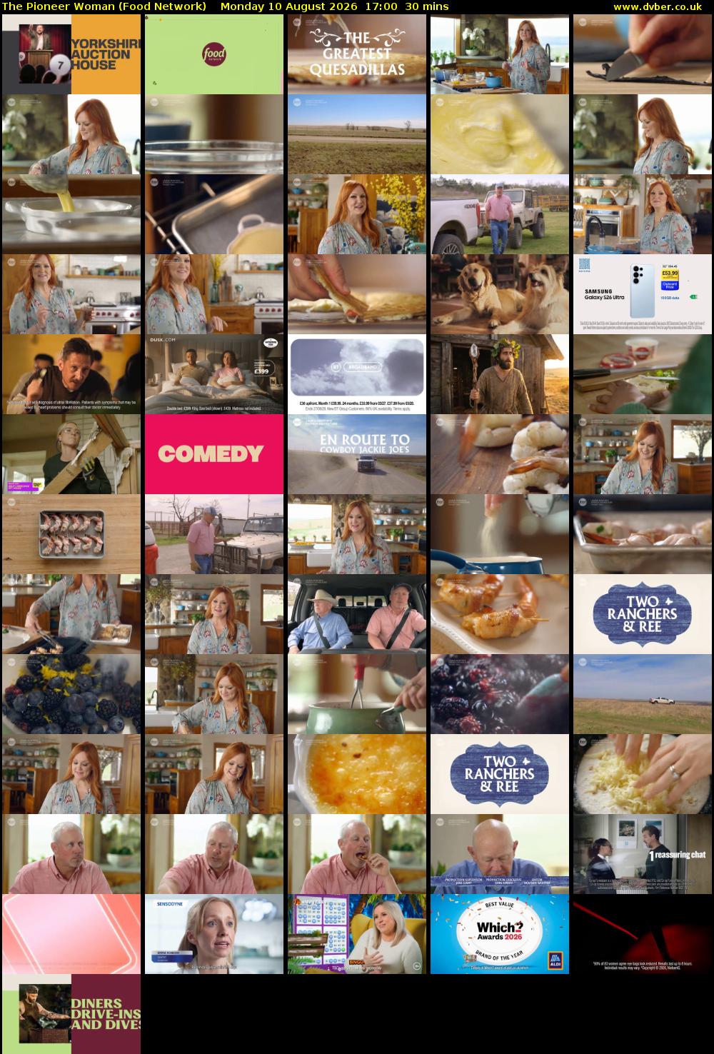 The Pioneer Woman (Food Network) Monday 10 August 2026 17:00 - 17:30
