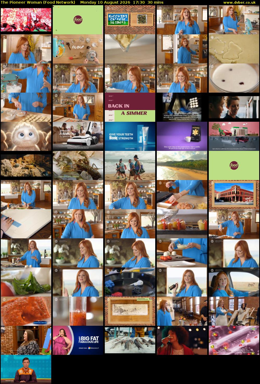 The Pioneer Woman (Food Network) Monday 10 August 2026 17:30 - 18:00