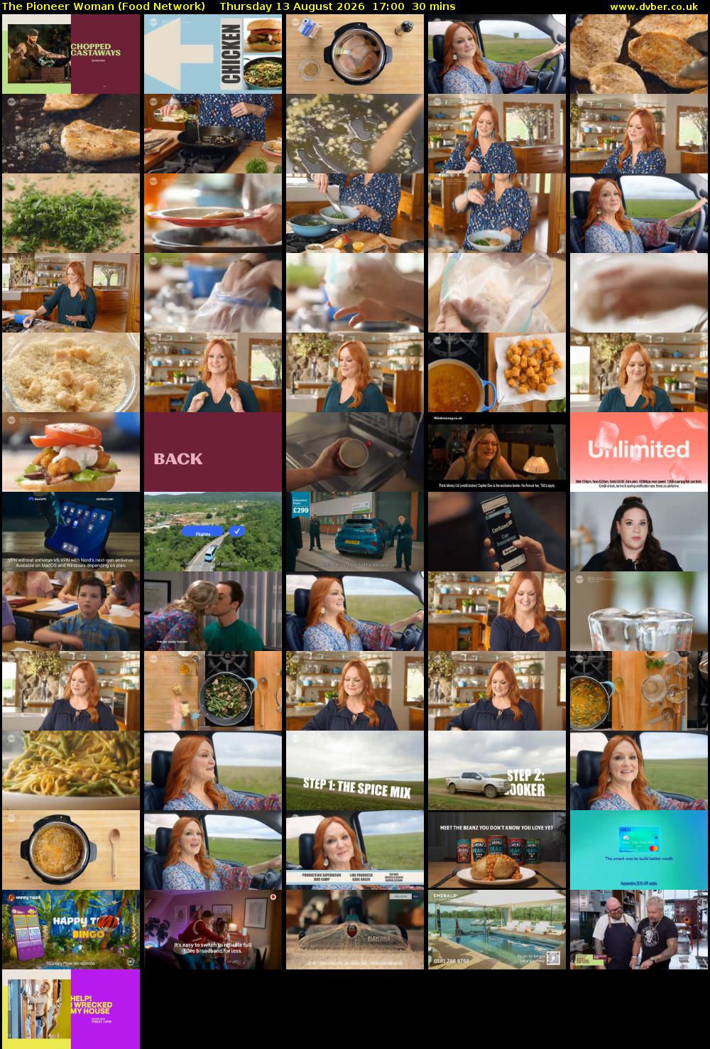 The Pioneer Woman (Food Network) Thursday 13 August 2026 17:00 - 17:30