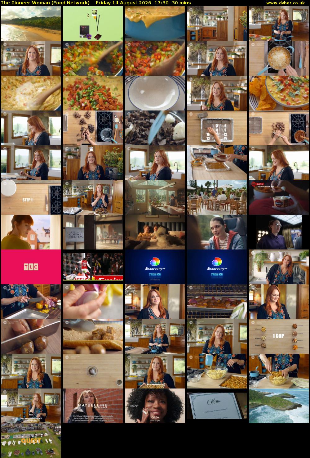 The Pioneer Woman (Food Network) Friday 14 August 2026 17:30 - 18:00
