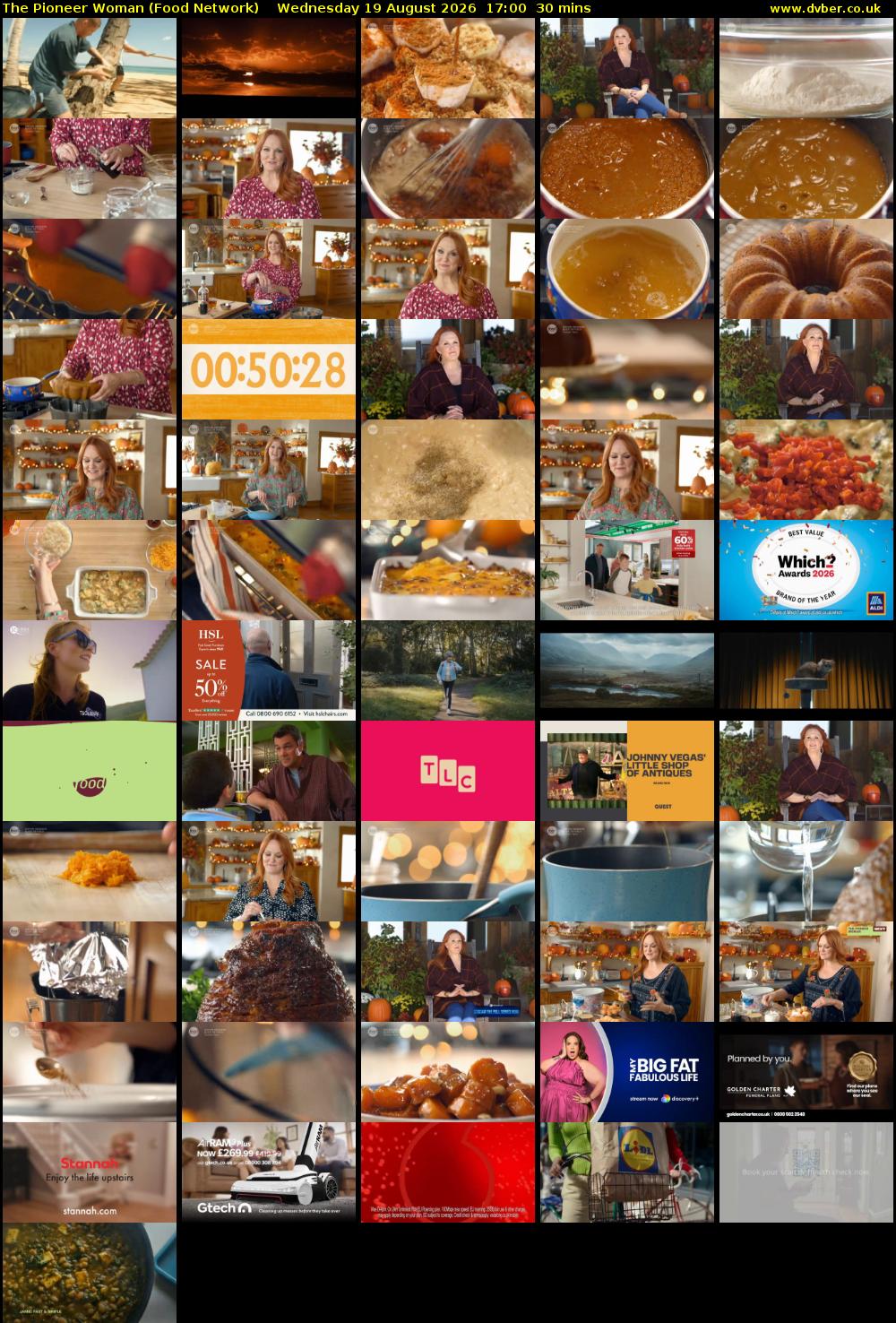 The Pioneer Woman (Food Network) Wednesday 19 August 2026 17:00 - 17:30