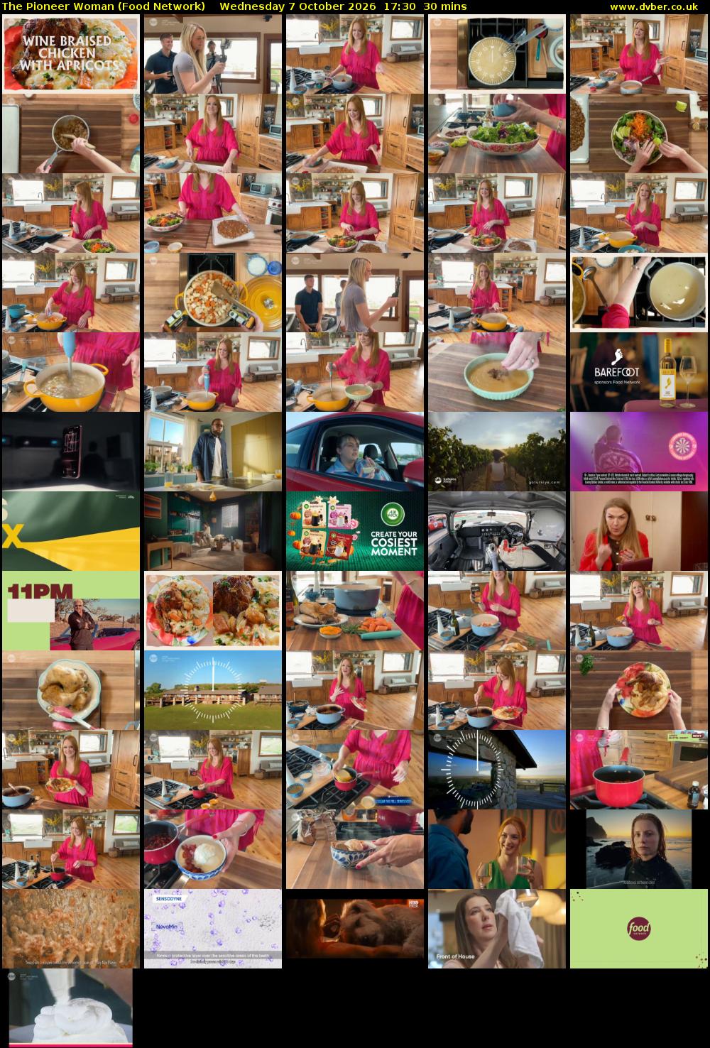 The Pioneer Woman (Food Network) Wednesday 7 October 2026 17:30 - 18:00