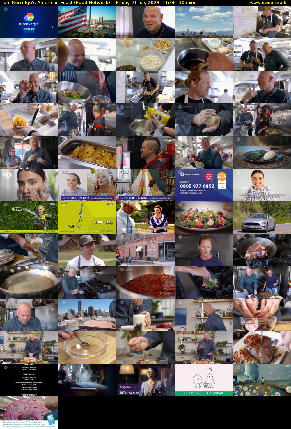 Tom Kerridge's American Feast (Food Network) Friday 21 July 2023 11:00 - 11:30
