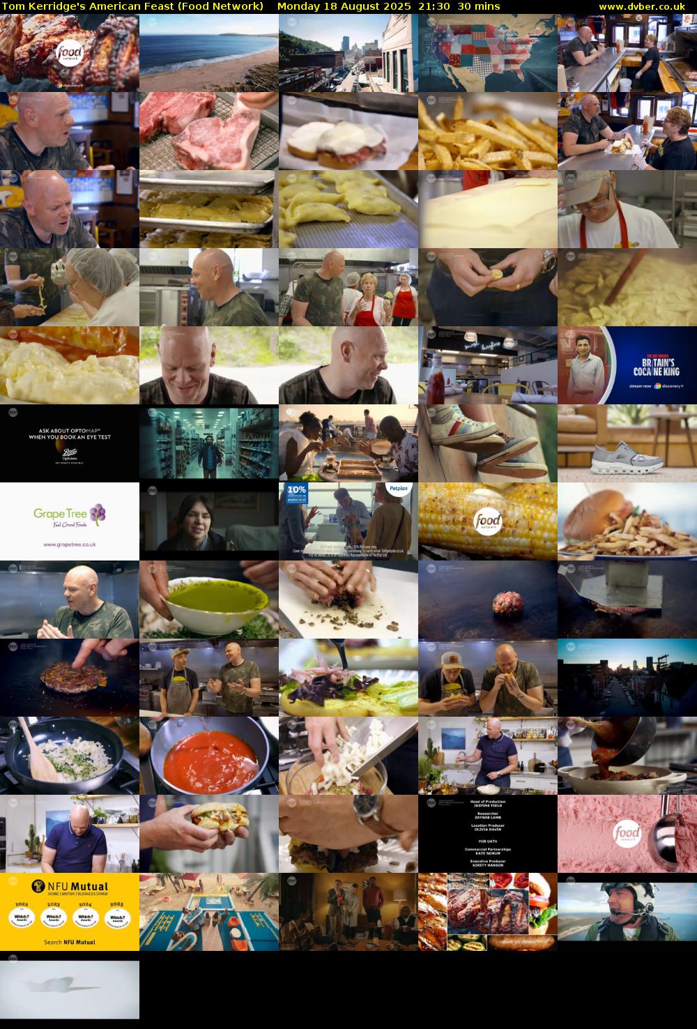 Tom Kerridge's American Feast (Food Network) Monday 18 August 2025 21:30 - 22:00