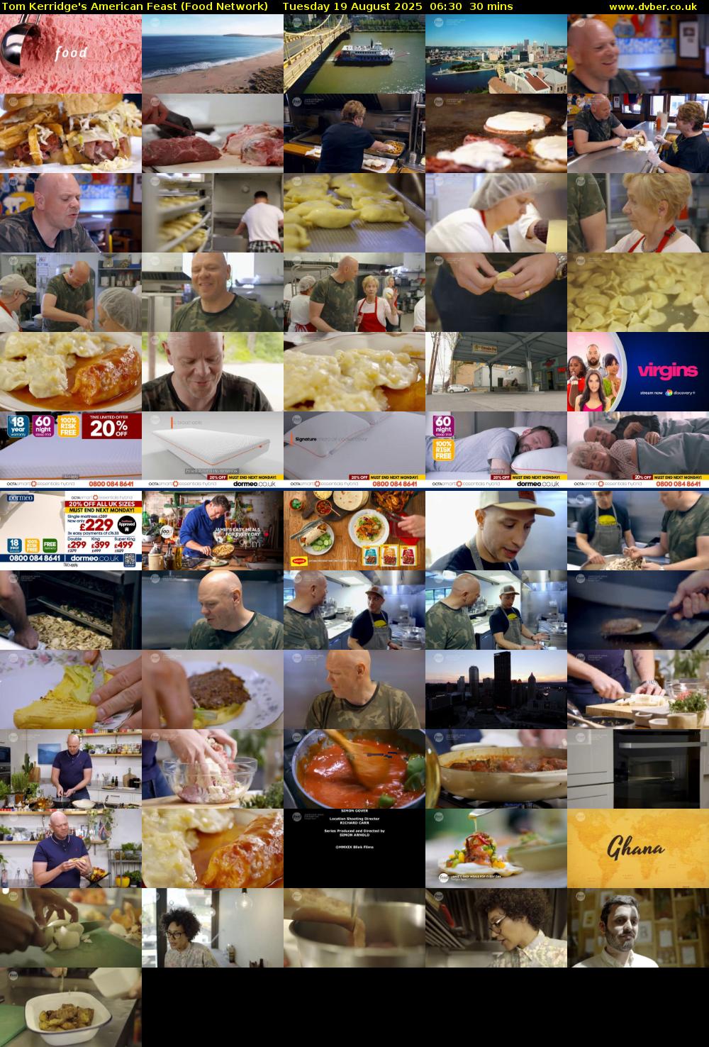 Tom Kerridge's American Feast (Food Network) Tuesday 19 August 2025 06:30 - 07:00