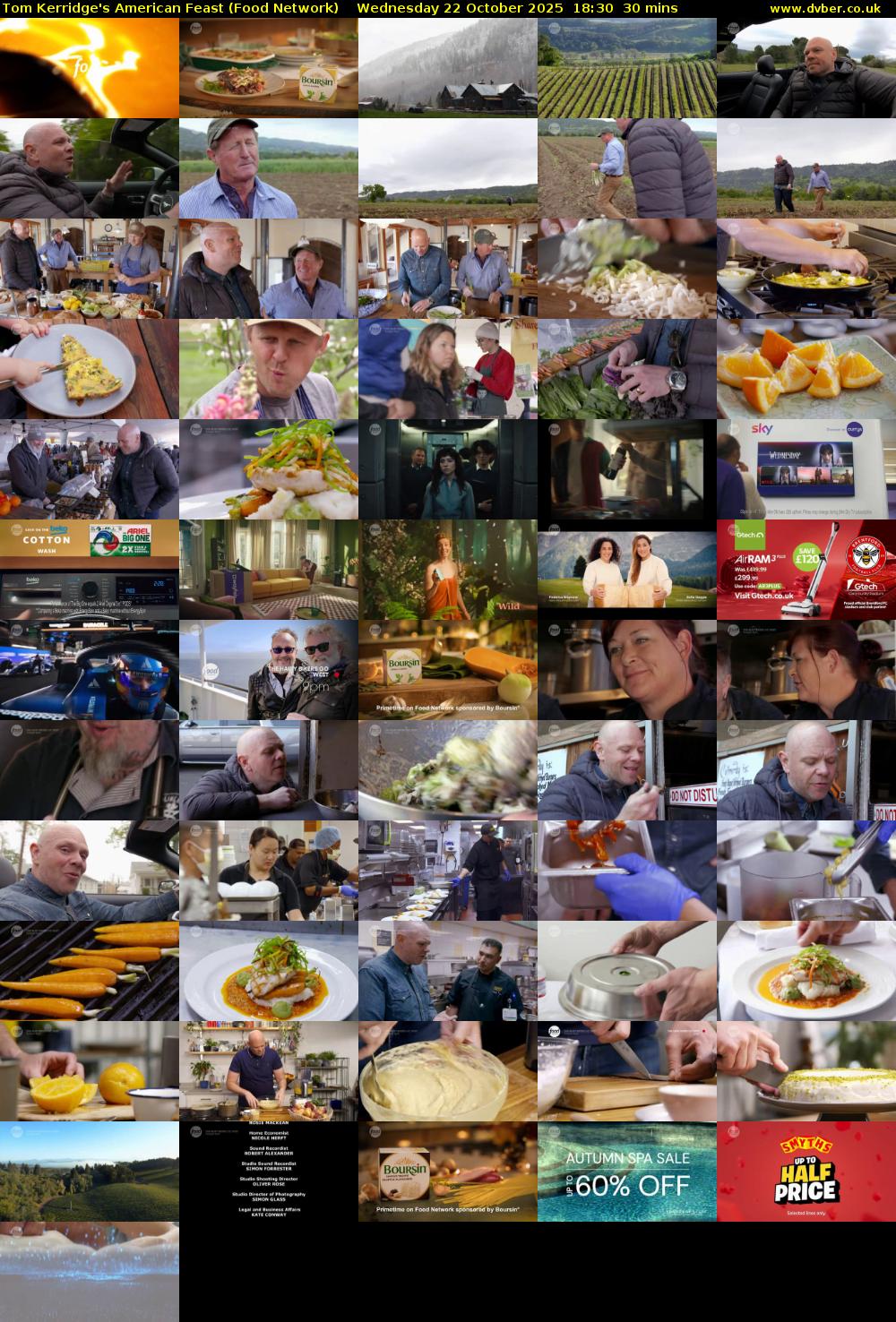 Tom Kerridge's American Feast (Food Network) Wednesday 22 October 2025 18:30 - 19:00
