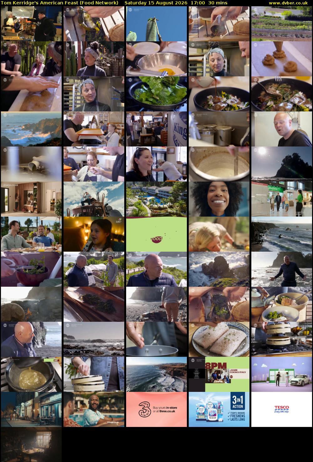 Tom Kerridge's American Feast (Food Network) Saturday 15 August 2026 17:00 - 17:30