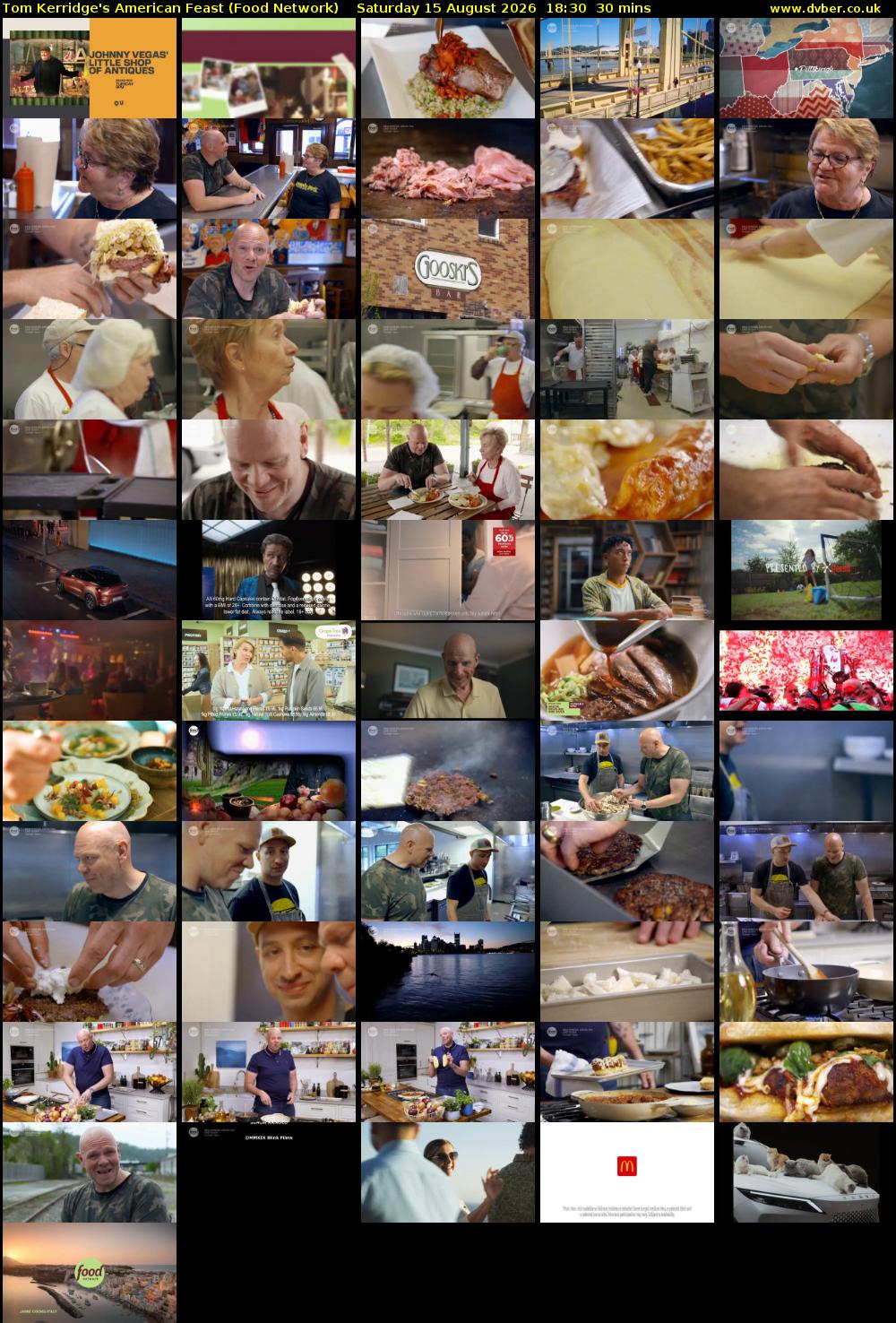 Tom Kerridge's American Feast (Food Network) Saturday 15 August 2026 18:30 - 19:00
