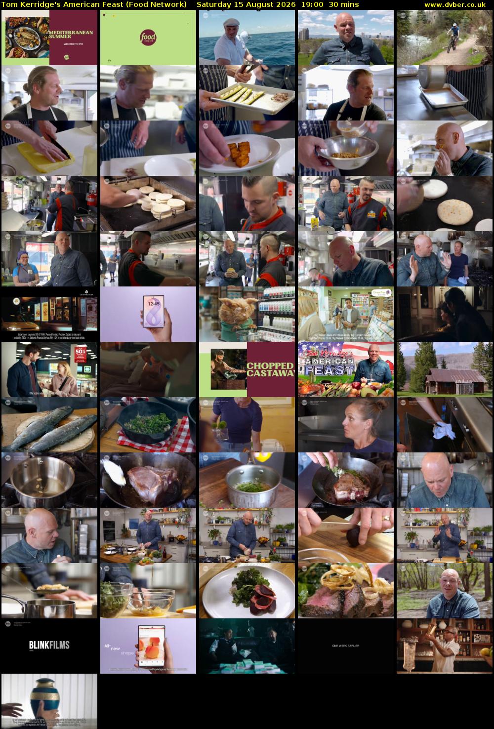 Tom Kerridge's American Feast (Food Network) Saturday 15 August 2026 19:00 - 19:30