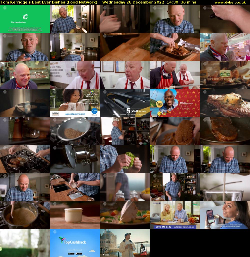 Tom Kerridge's Best Ever Dishes (Food Network) Wednesday 28 December 2022 14:30 - 15:00