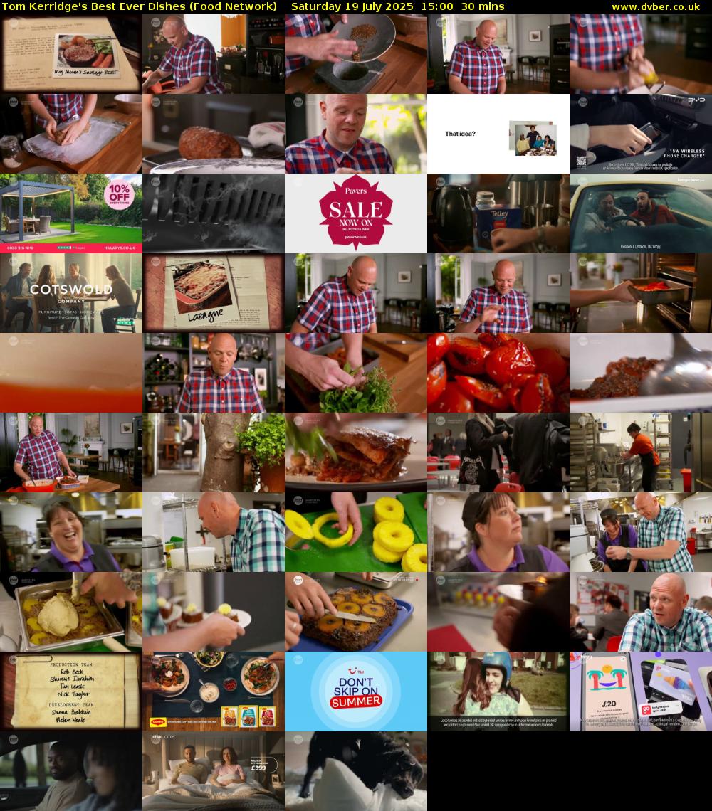 Tom Kerridge's Best Ever Dishes (Food Network) Saturday 19 July 2025 15:00 - 15:30