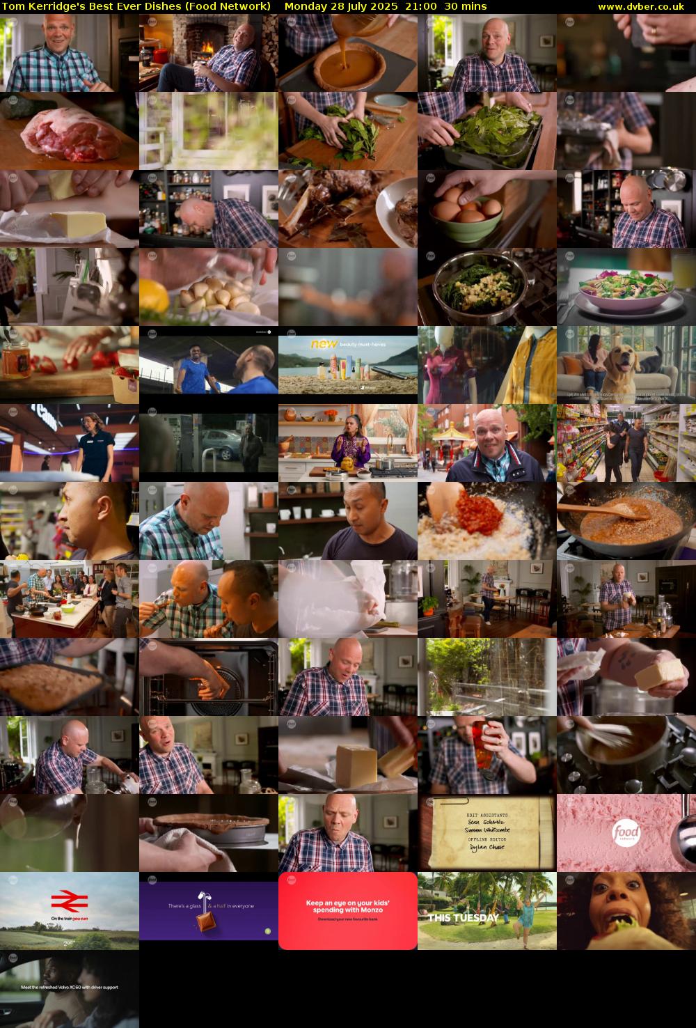 Tom Kerridge's Best Ever Dishes (Food Network) Monday 28 July 2025 21:00 - 21:30