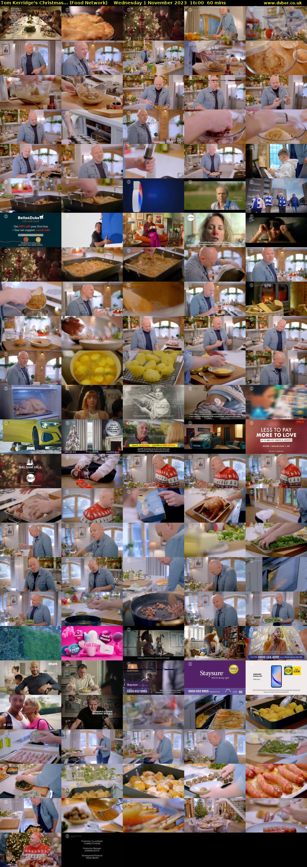 Tom Kerridge's Christmas... (Food Network) Wednesday 1 November 2023 16:00 - 17:00