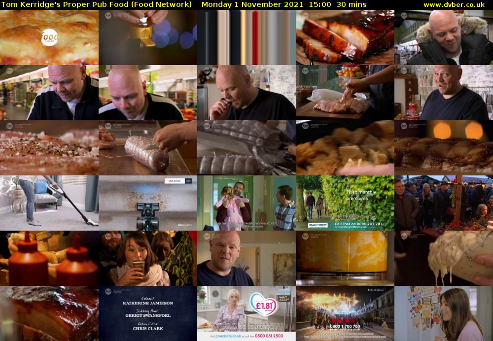 Tom Kerridge's Proper Pub Food (Food Network) Monday 1 November 2021 15:00 - 15:30