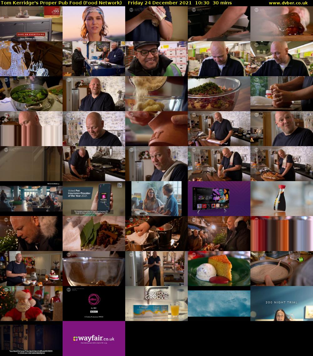 Tom Kerridge's Proper Pub Food (Food Network) Friday 24 December 2021 10:30 - 11:00