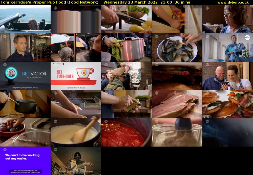 Tom Kerridge's Proper Pub Food (Food Network) Wednesday 23 March 2022 21:00 - 21:30