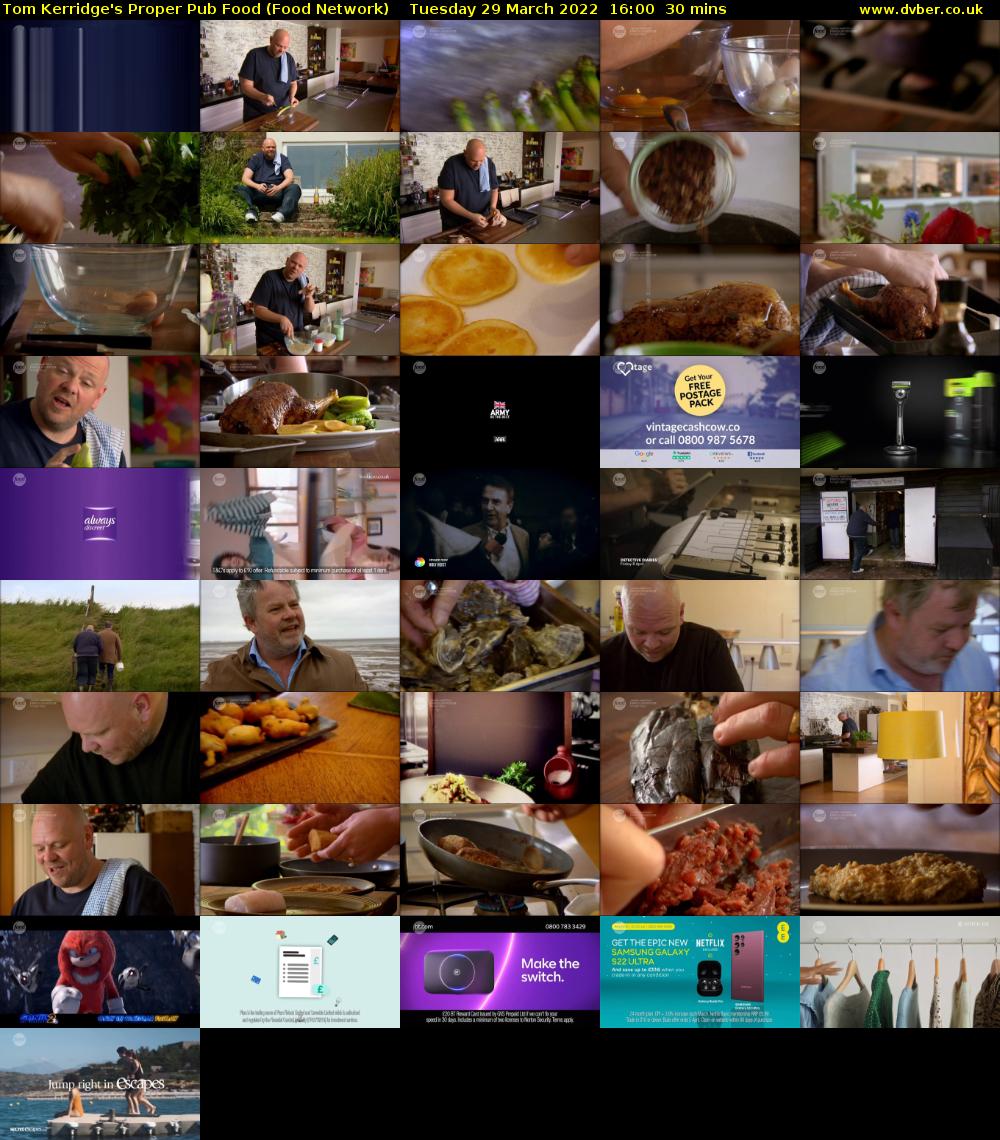 Tom Kerridge's Proper Pub Food (Food Network) Tuesday 29 March 2022 16:00 - 16:30