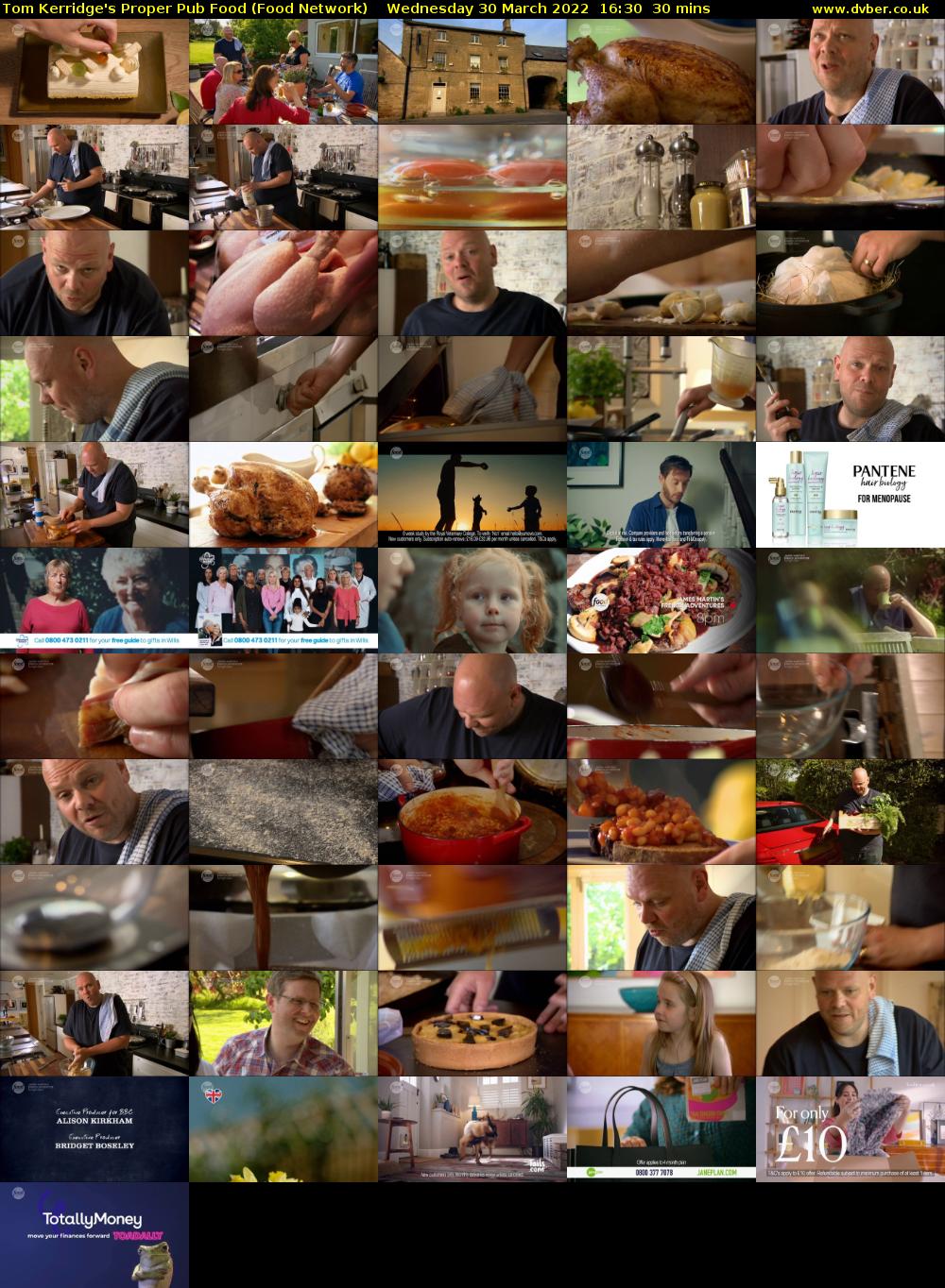 Tom Kerridge's Proper Pub Food (Food Network) Wednesday 30 March 2022 16:30 - 17:00