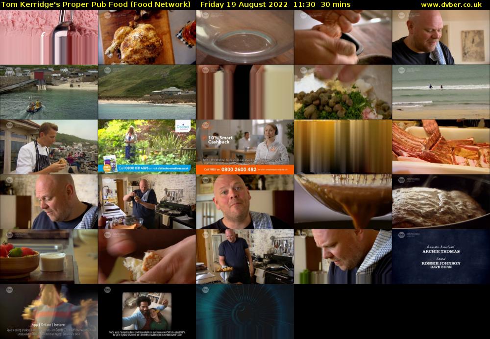 Tom Kerridge's Proper Pub Food (Food Network) Friday 19 August 2022 11:30 - 12:00