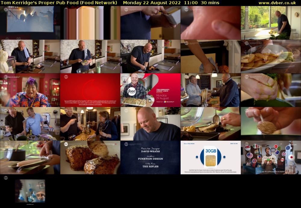 Tom Kerridge's Proper Pub Food (Food Network) Monday 22 August 2022 11:00 - 11:30