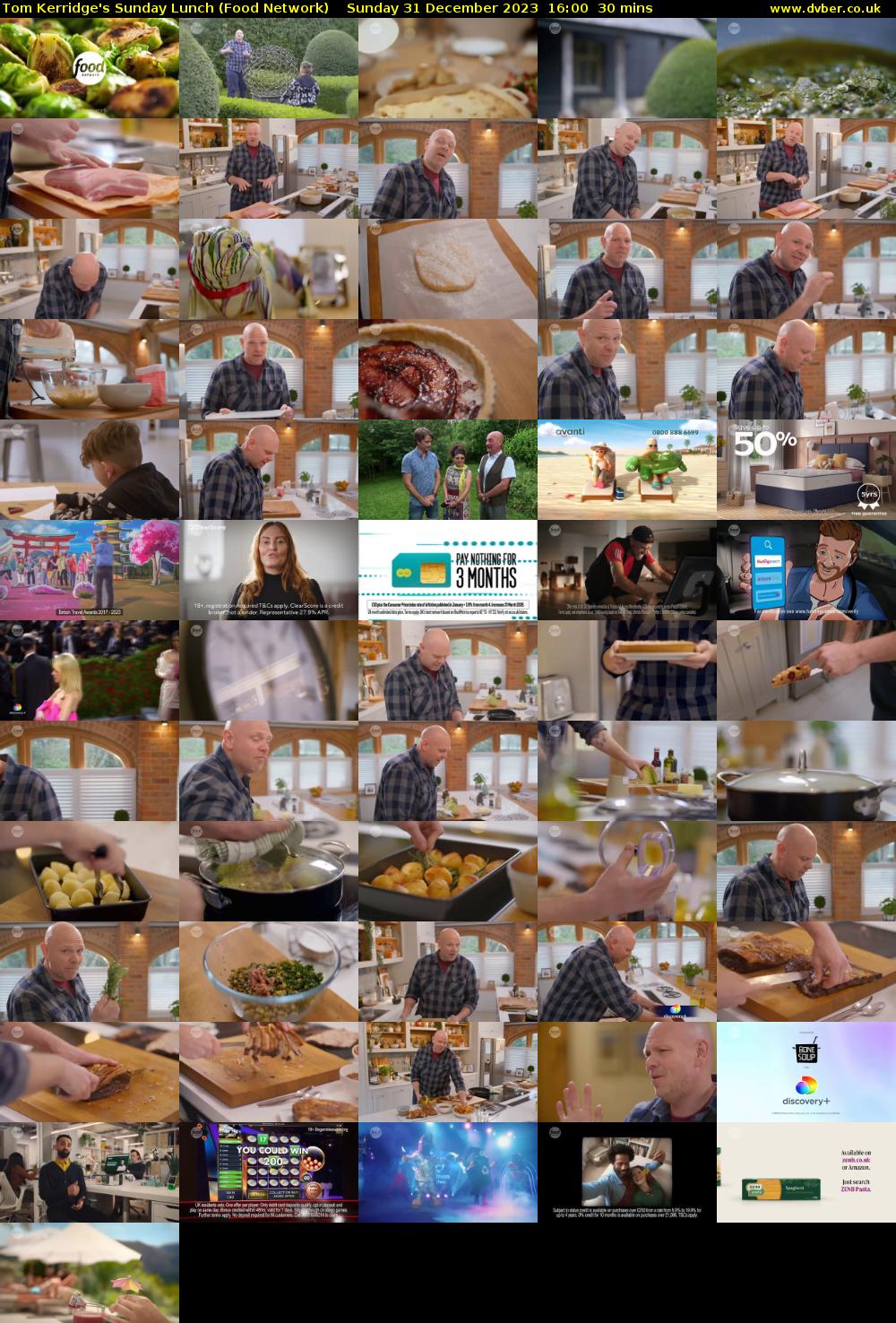 Tom Kerridge's Sunday Lunch (Food Network) Sunday 31 December 2023 16:00 - 16:30