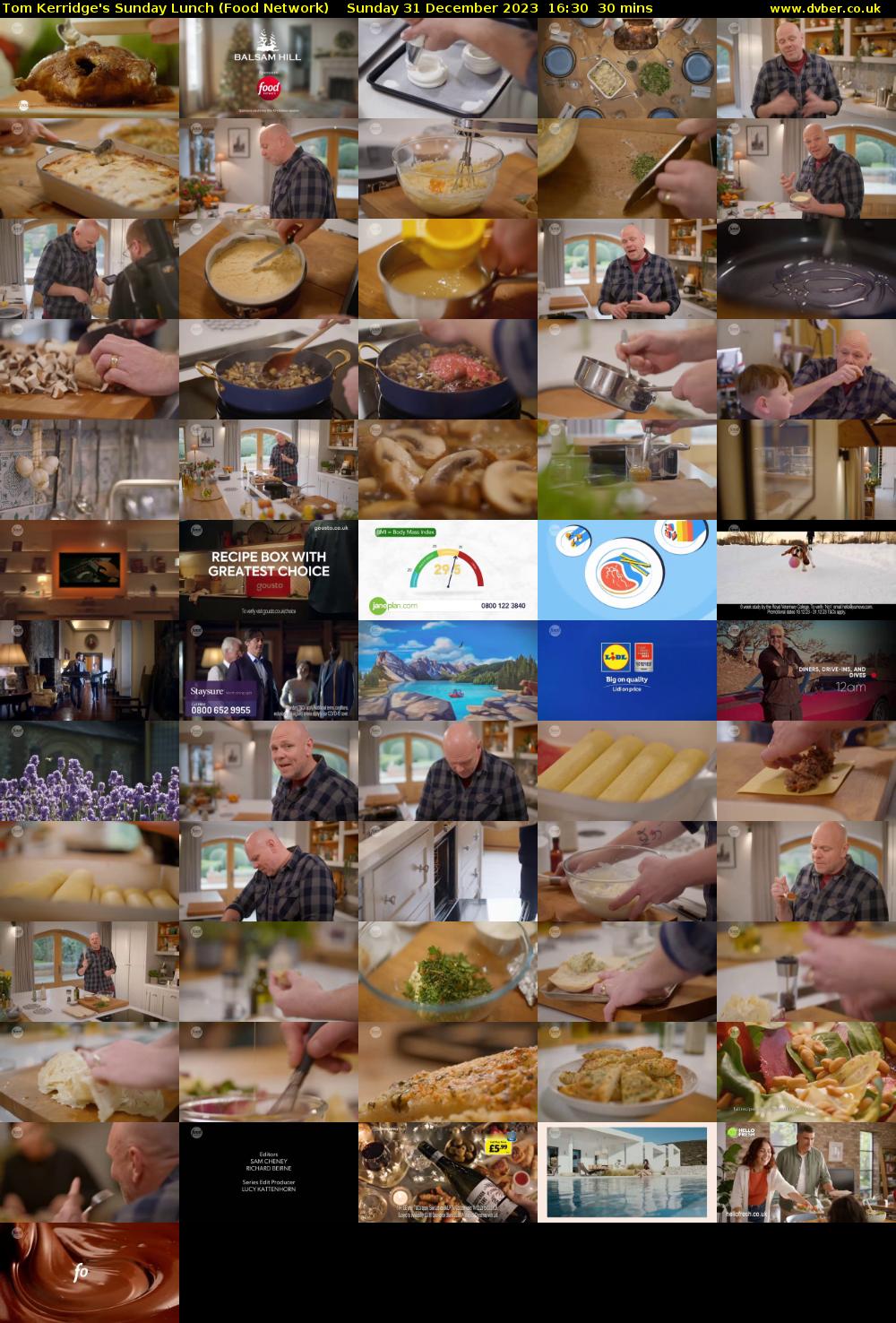 Tom Kerridge's Sunday Lunch (Food Network) Sunday 31 December 2023 16:30 - 17:00