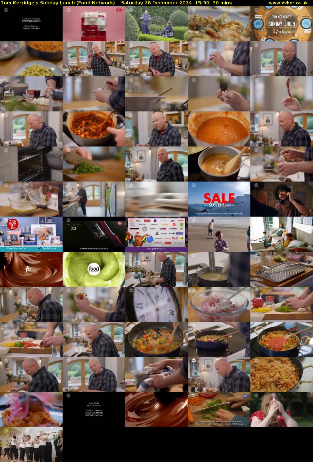 Tom Kerridge's Sunday Lunch (Food Network) Saturday 28 December 2024 15:30 - 16:00