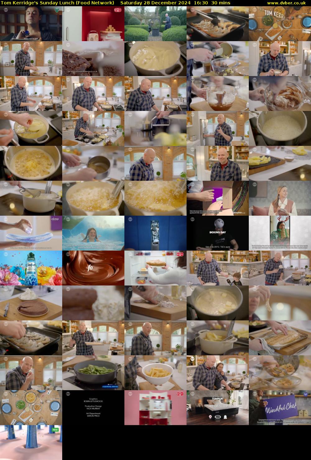 Tom Kerridge's Sunday Lunch (Food Network) Saturday 28 December 2024 16:30 - 17:00