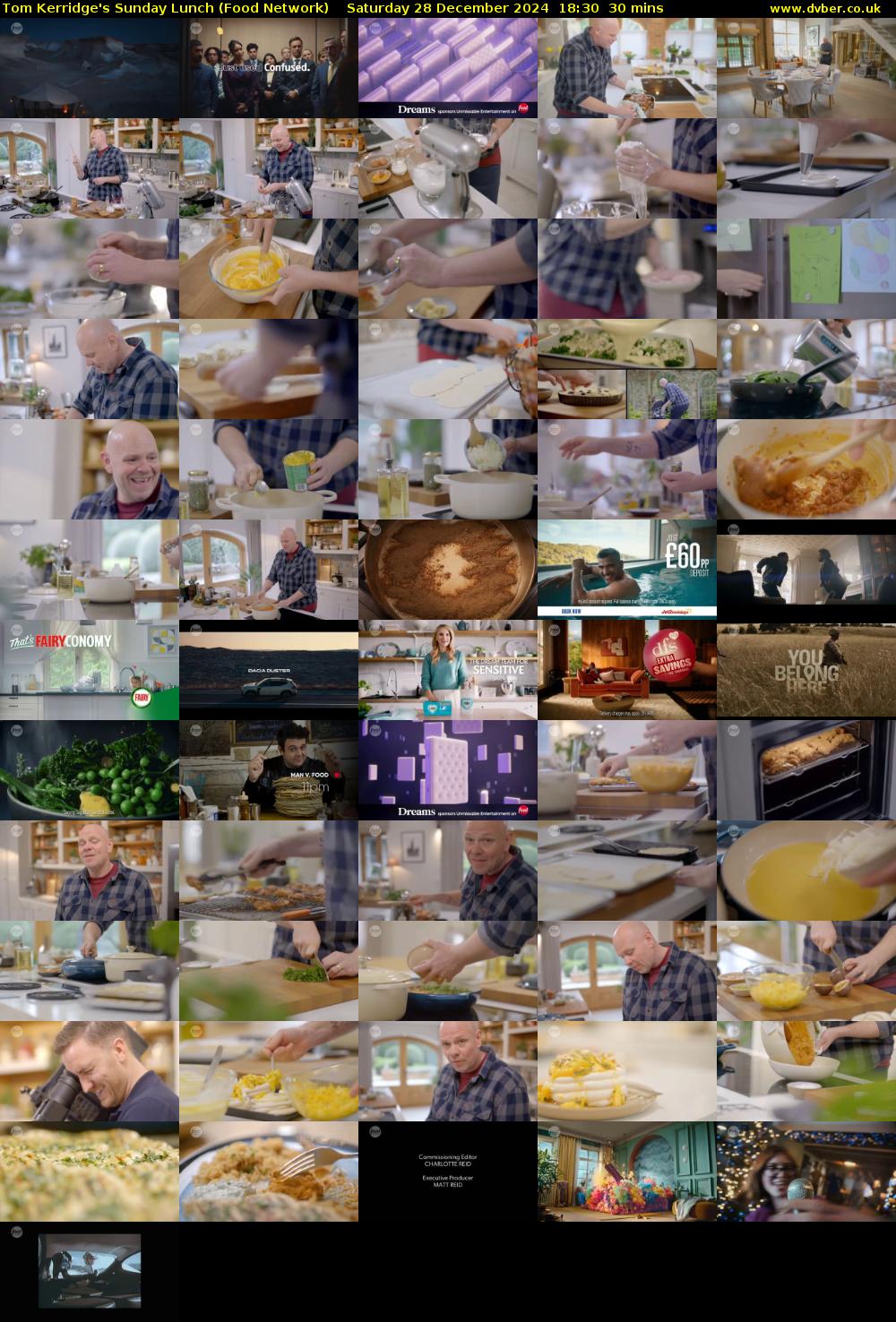 Tom Kerridge's Sunday Lunch (Food Network) Saturday 28 December 2024 18:30 - 19:00