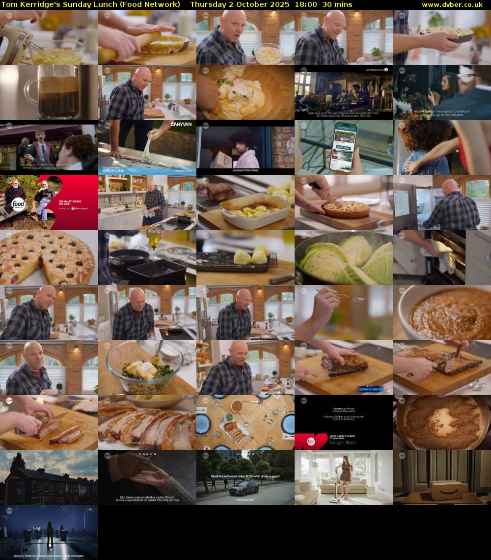 Tom Kerridge's Sunday Lunch (Food Network) Thursday 2 October 2025 18:00 - 18:30