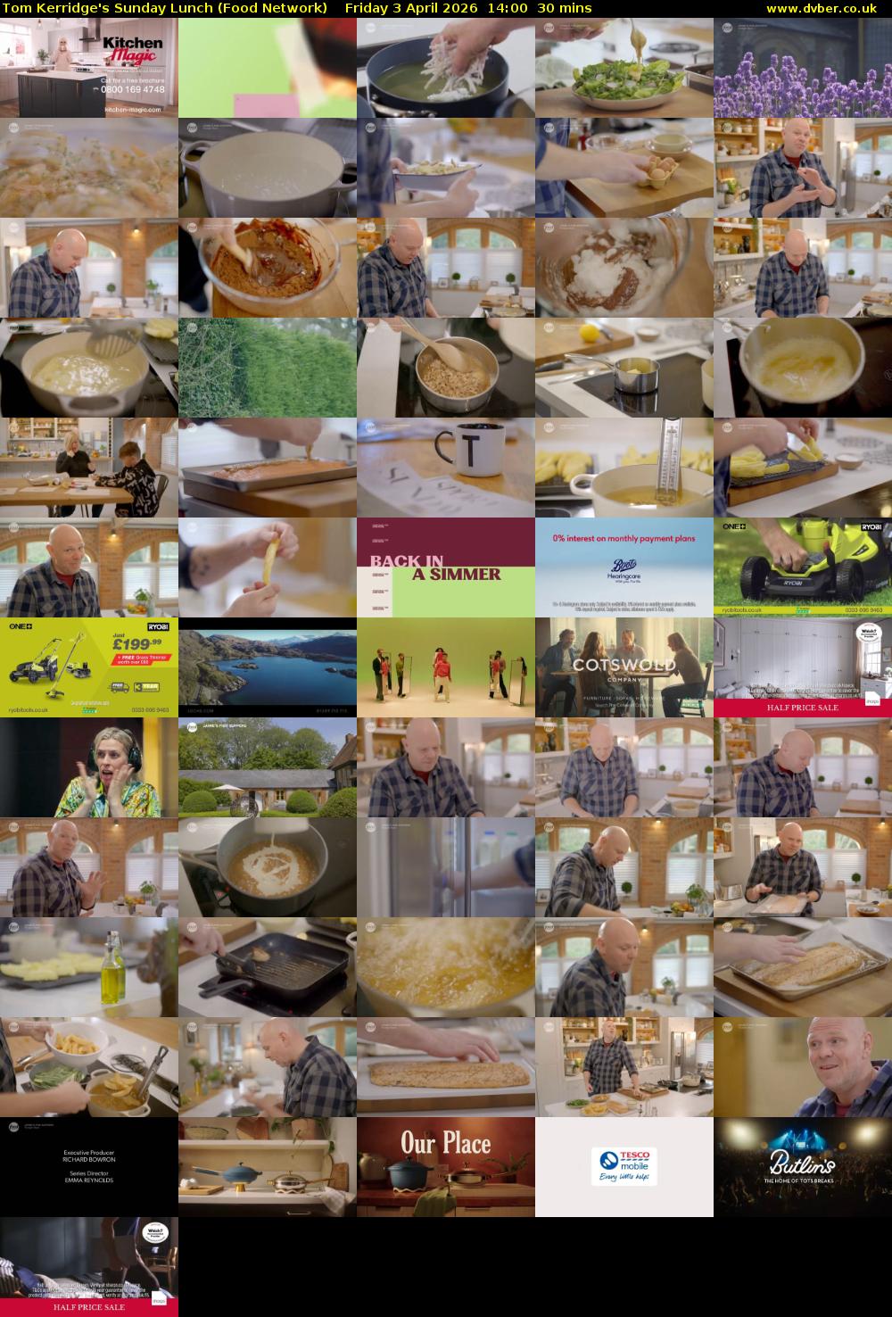 Tom Kerridge's Sunday Lunch (Food Network) Friday 3 April 2026 14:00 - 14:30