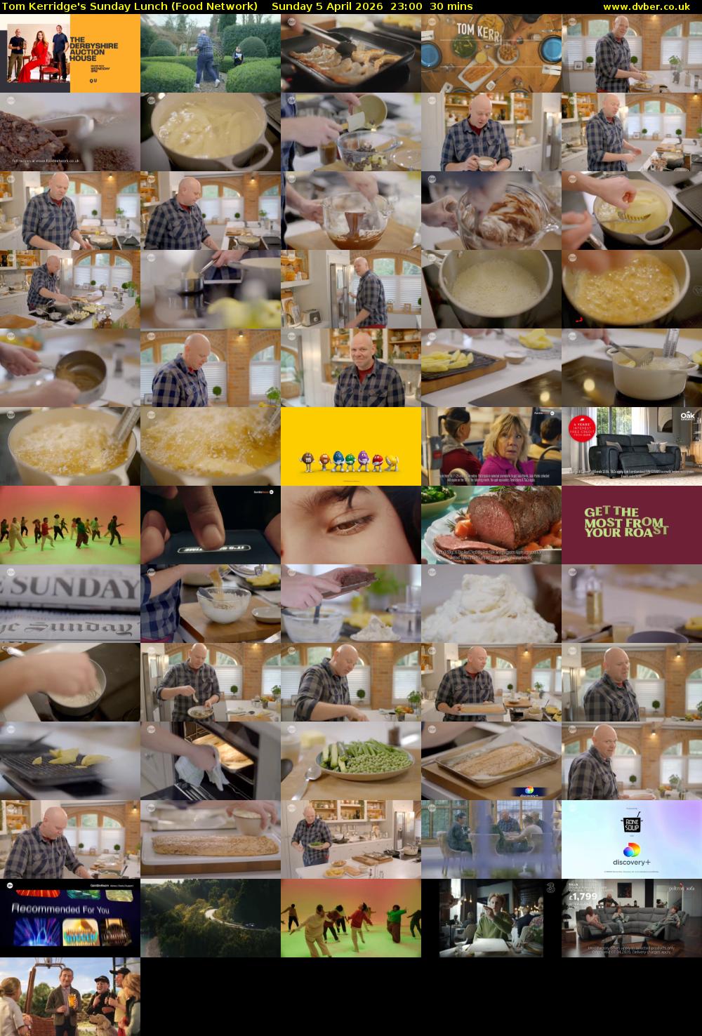 Tom Kerridge's Sunday Lunch (Food Network) Sunday 5 April 2026 23:00 - 23:30