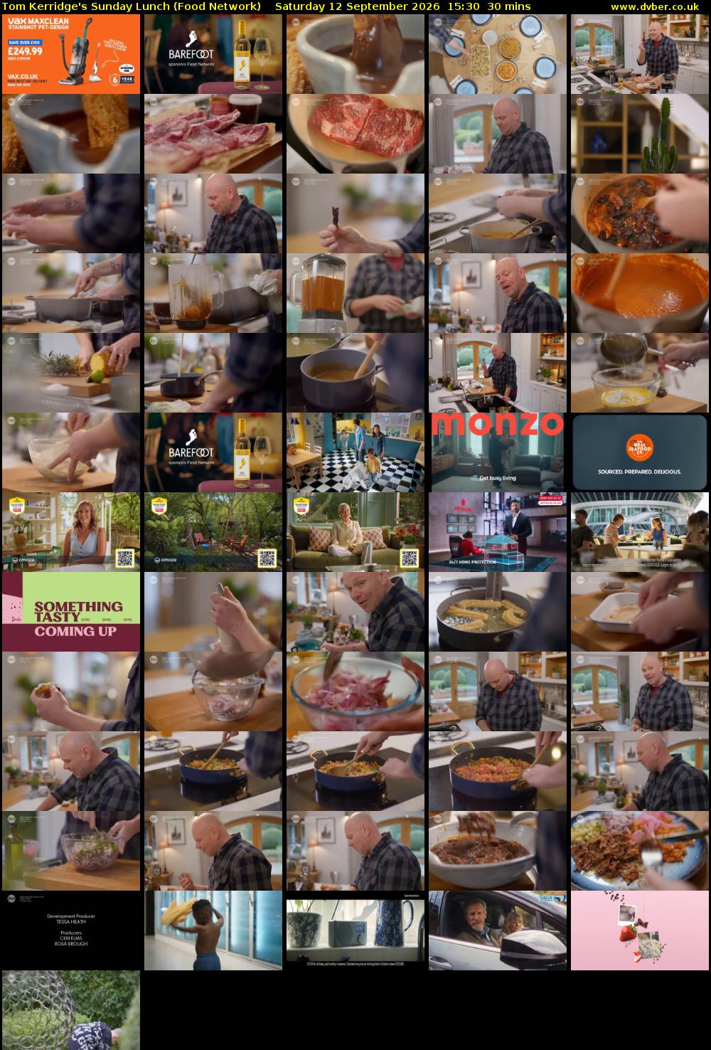 Tom Kerridge's Sunday Lunch (Food Network) Saturday 12 September 2026 15:30 - 16:00