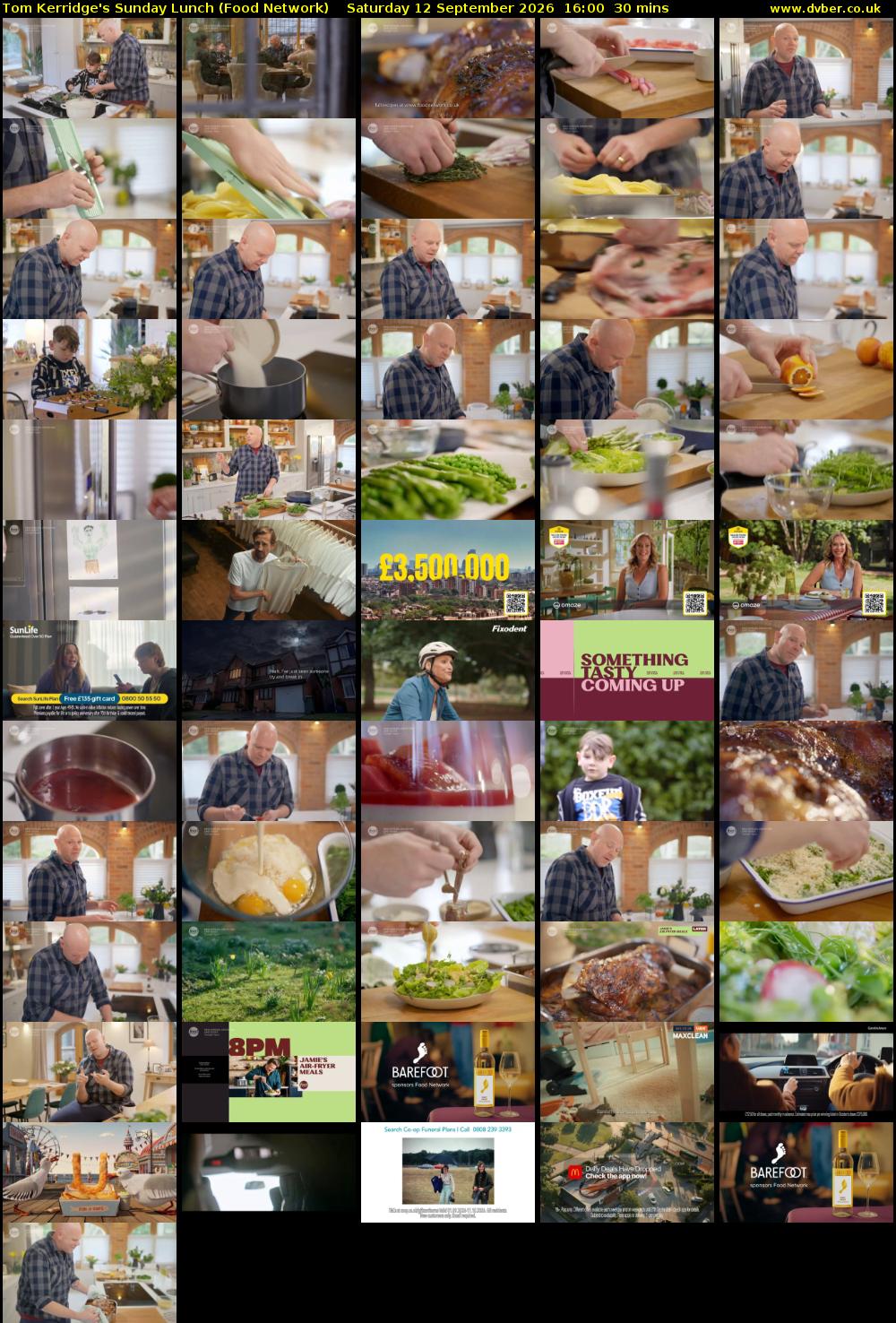 Tom Kerridge's Sunday Lunch (Food Network) Saturday 12 September 2026 16:00 - 16:30