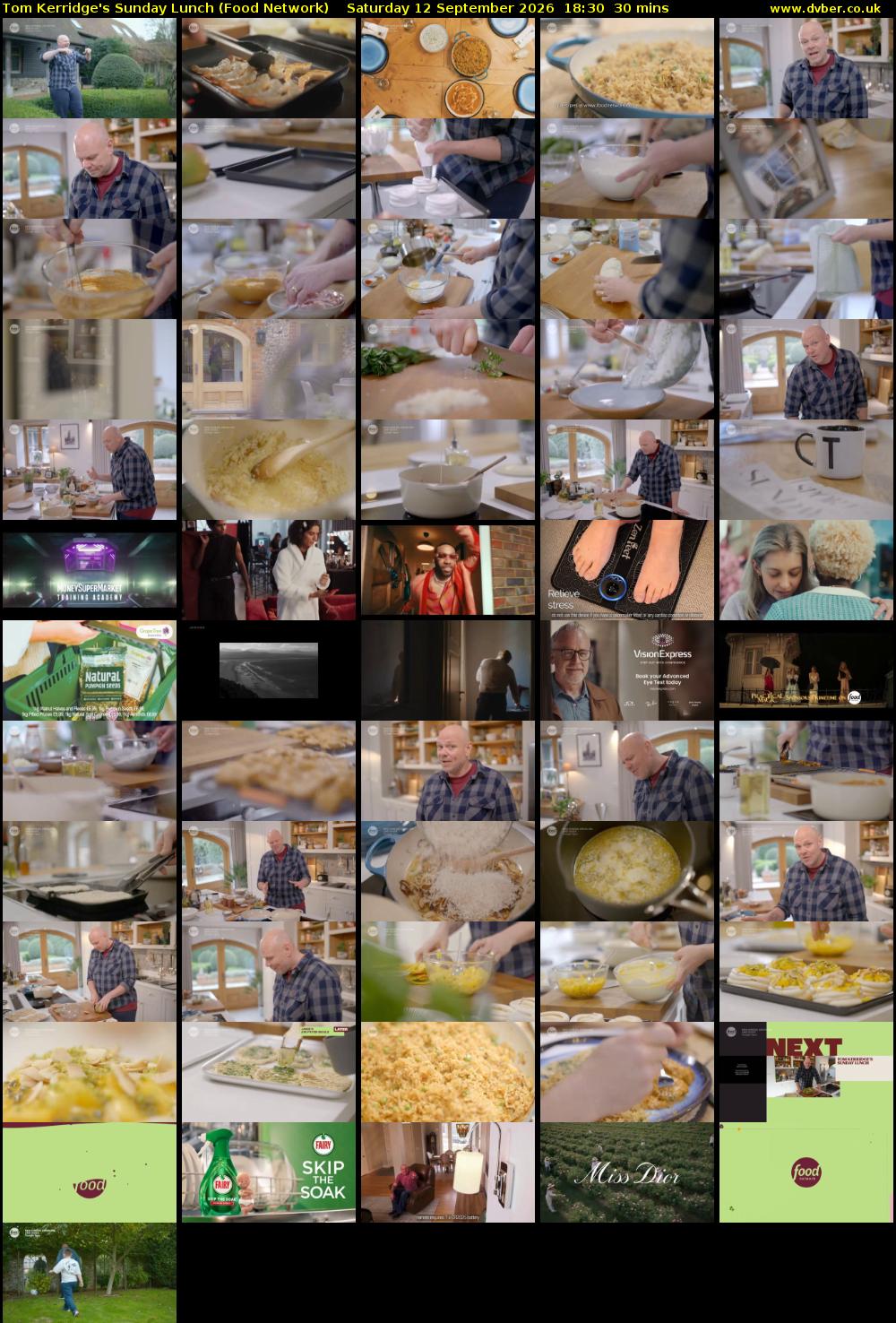 Tom Kerridge's Sunday Lunch (Food Network) Saturday 12 September 2026 18:30 - 19:00