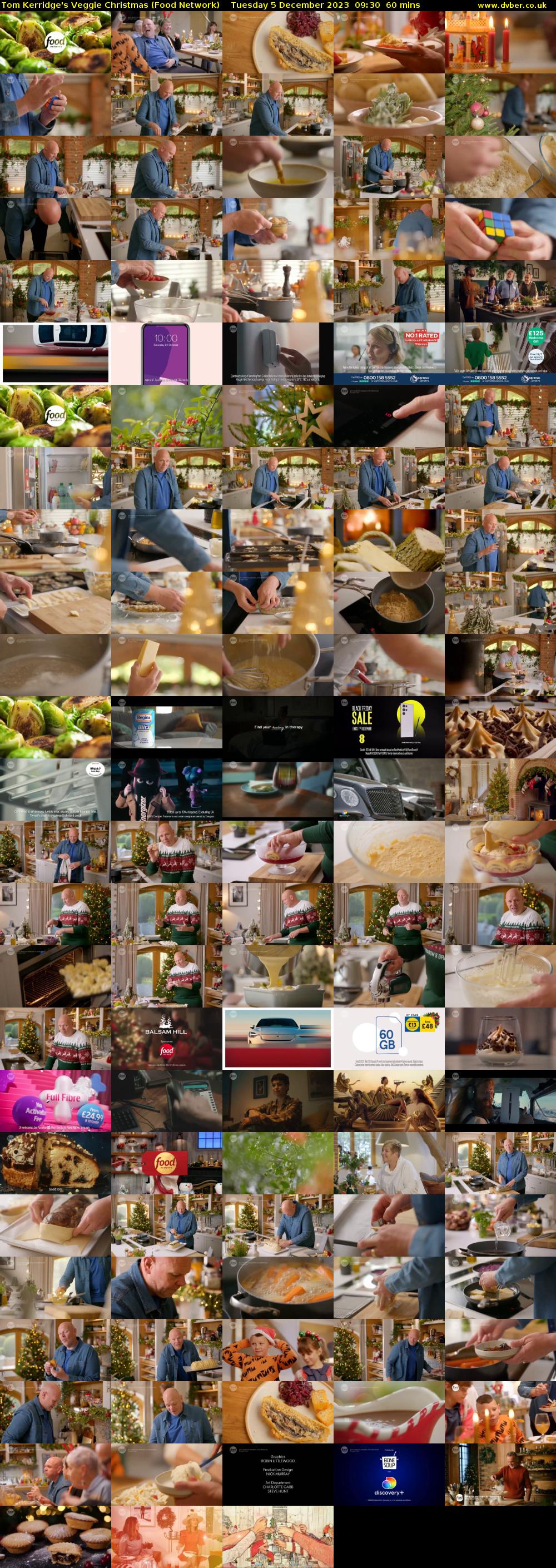 Tom Kerridge's Veggie Christmas (Food Network) Tuesday 5 December 2023 09:30 - 10:30