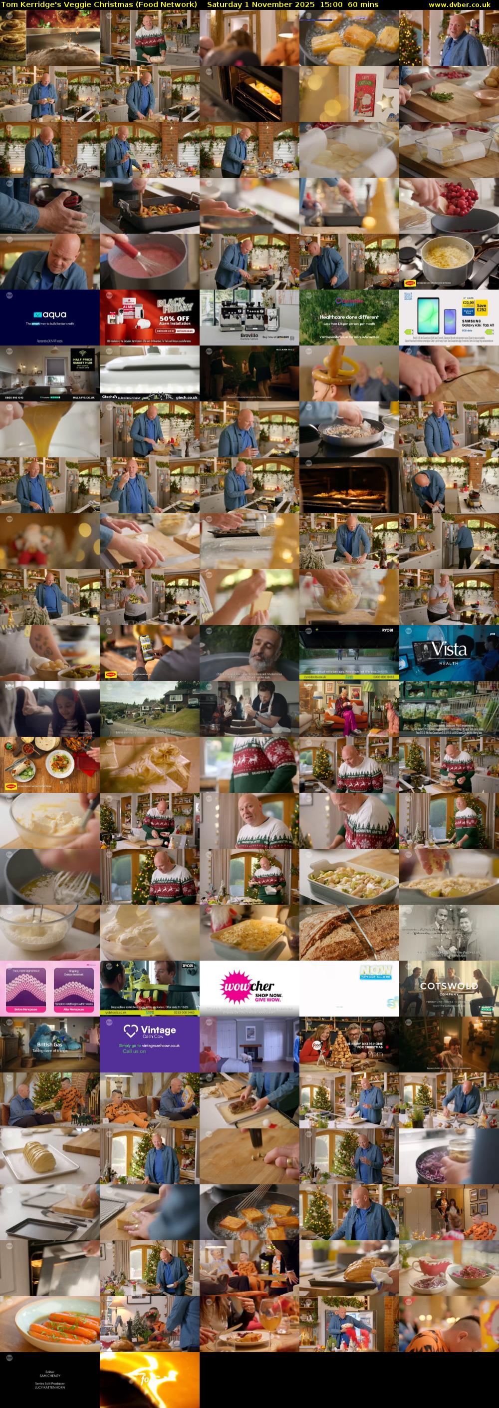 Tom Kerridge's Veggie Christmas (Food Network) Saturday 1 November 2025 15:00 - 16:00