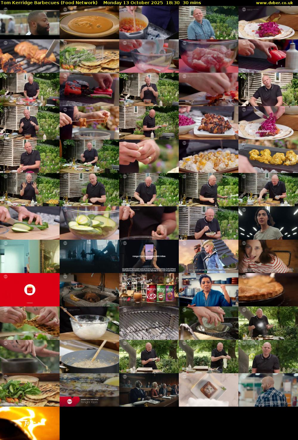 Tom Kerridge Barbecues (Food Network) Monday 13 October 2025 18:30 - 19:00