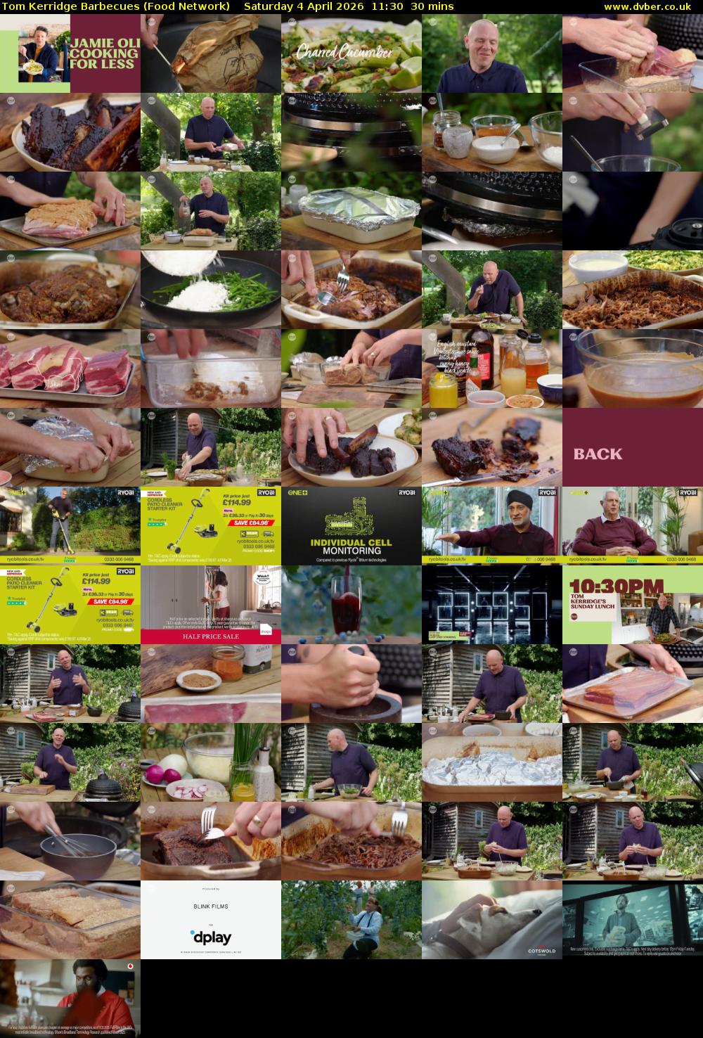 Tom Kerridge Barbecues (Food Network) Saturday 4 April 2026 11:30 - 12:00