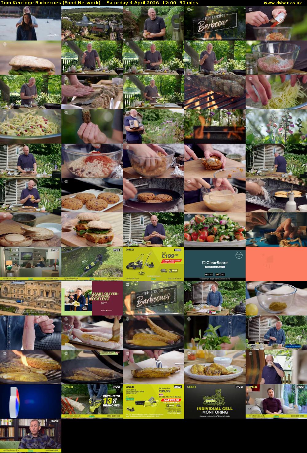 Tom Kerridge Barbecues (Food Network) Saturday 4 April 2026 12:00 - 12:30