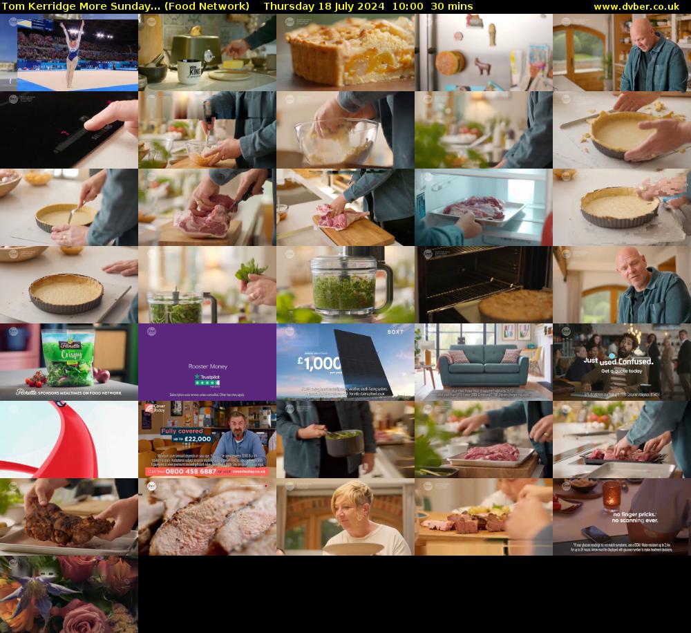 Tom Kerridge More Sunday... (Food Network) Thursday 18 July 2024 10:00 - 10:30