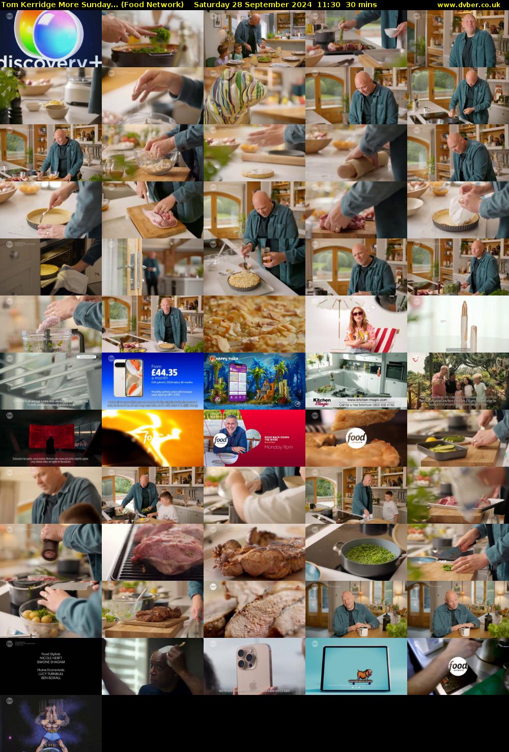 Tom Kerridge More Sunday... (Food Network) Saturday 28 September 2024 11:30 - 12:00