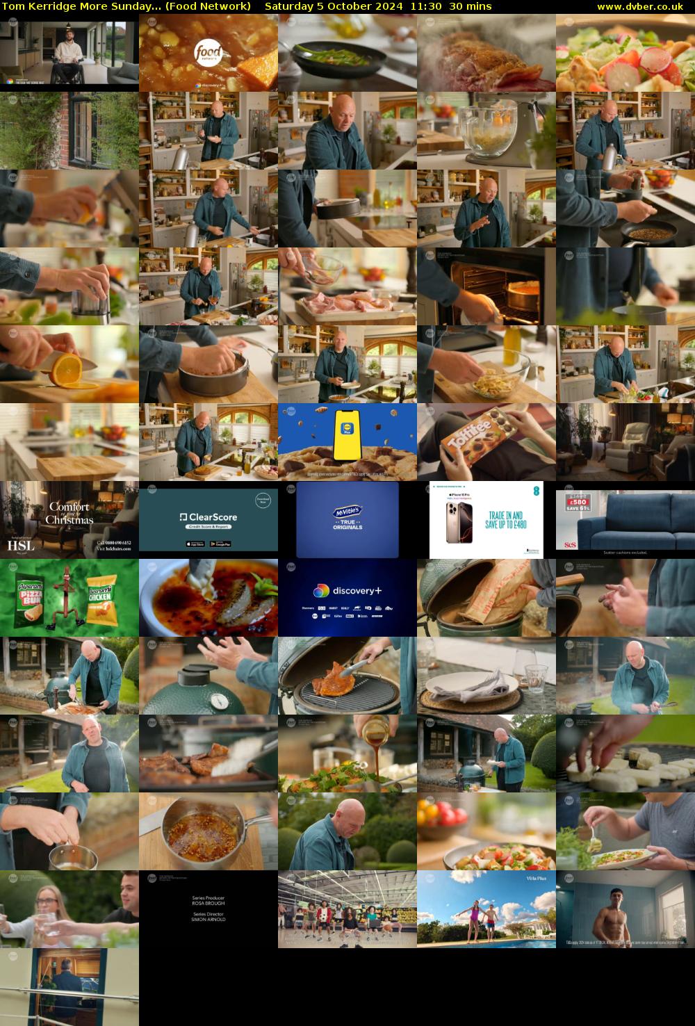 Tom Kerridge More Sunday... (Food Network) Saturday 5 October 2024 11:30 - 12:00