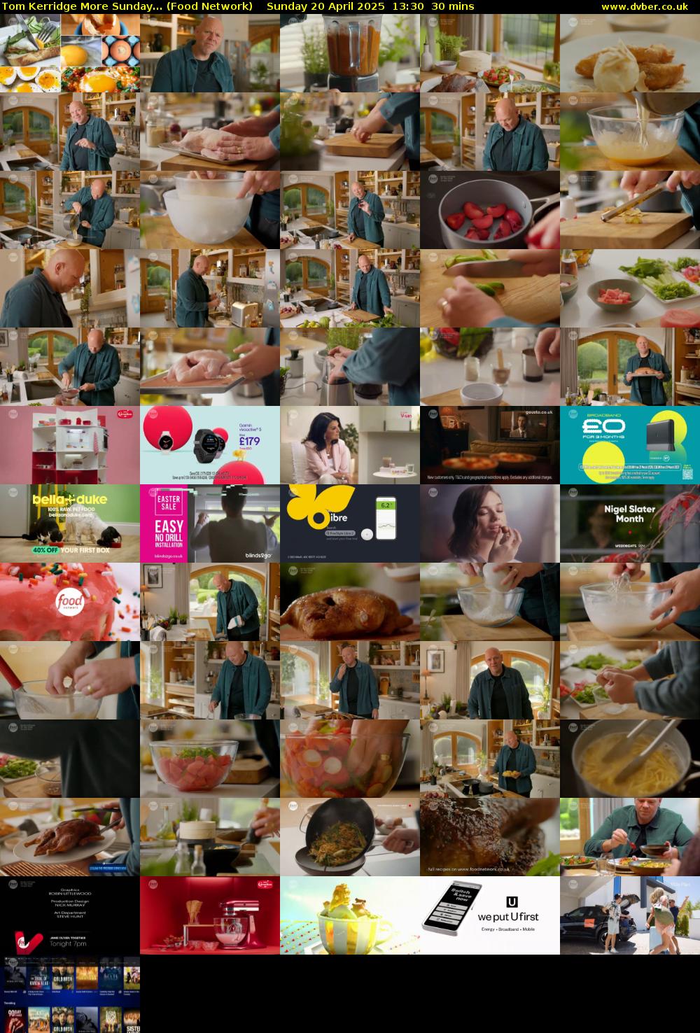 Tom Kerridge More Sunday... (Food Network) Sunday 20 April 2025 13:30 - 14:00