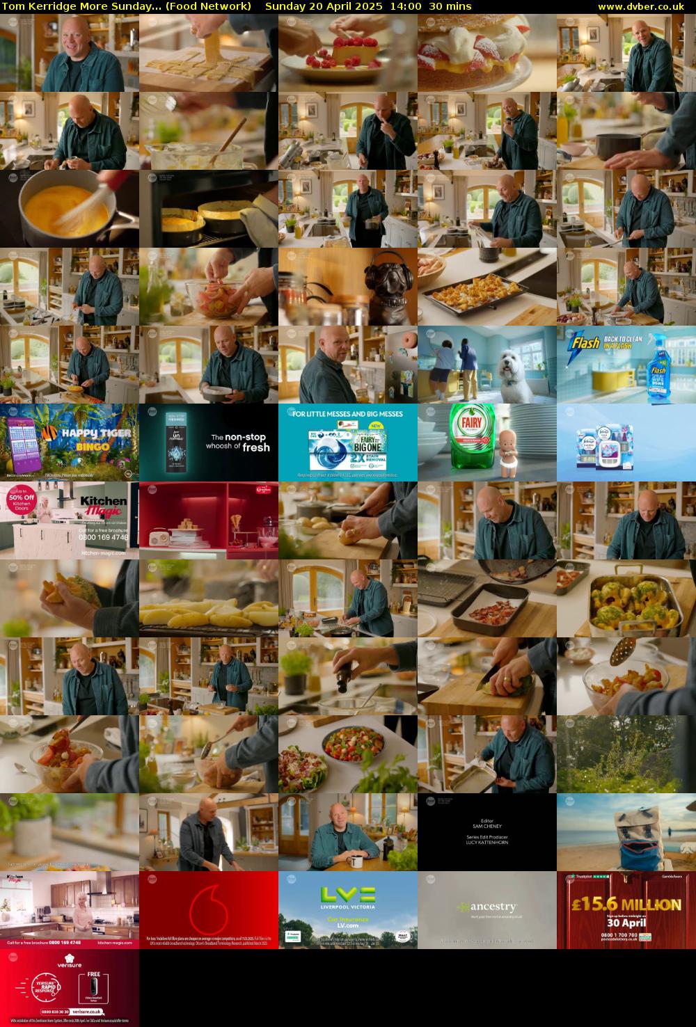 Tom Kerridge More Sunday... (Food Network) Sunday 20 April 2025 14:00 - 14:30