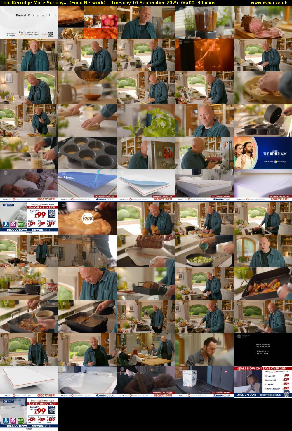 Tom Kerridge More Sunday... (Food Network) Tuesday 16 September 2025 06:00 - 06:30
