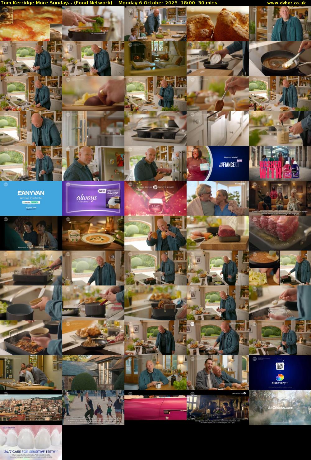 Tom Kerridge More Sunday... (Food Network) Monday 6 October 2025 18:00 - 18:30