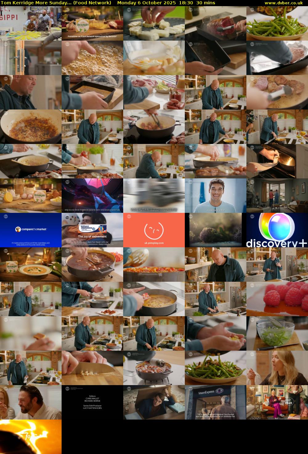 Tom Kerridge More Sunday... (Food Network) Monday 6 October 2025 18:30 - 19:00